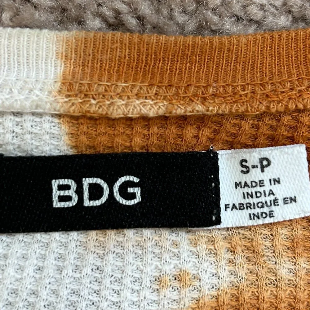 BDG Urban Outfitters Rhiannon Orange Yellow Tie-Dye Long-Sleeve Tee Size Small - Picture 8 of 11